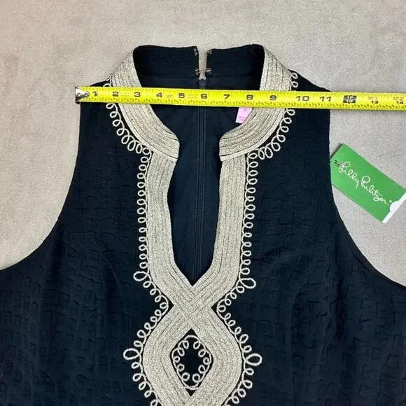 Lily Pulitzer women’s black dress with gold accent pattern size 10 sku 281-V09 - Picture 6 of 7